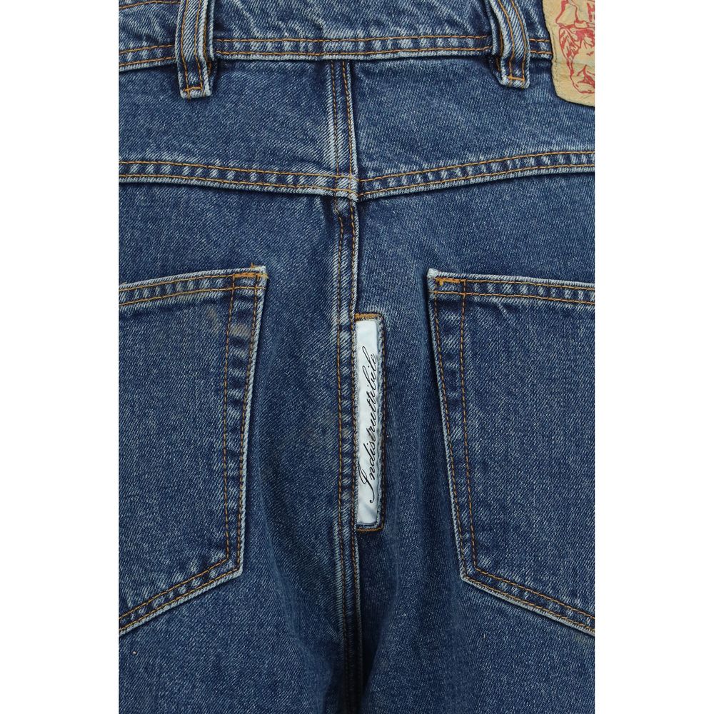 Blue Cotton Relaxed Fit Jeans