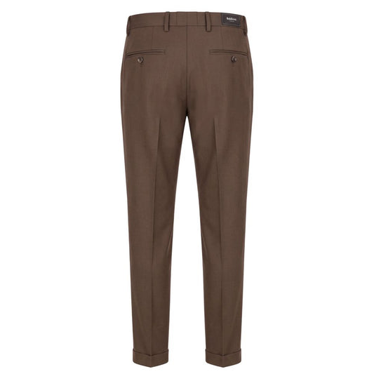 Brown Viscose Men Pants