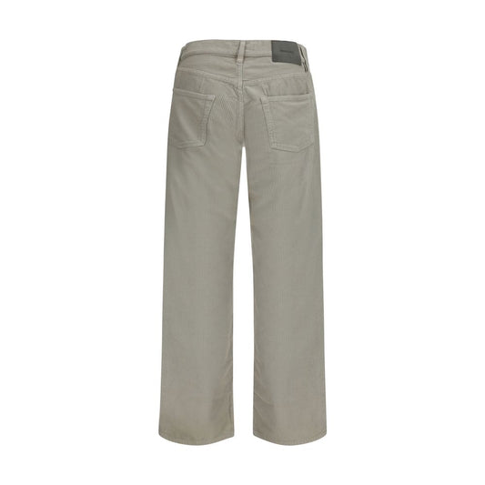 Gray Cotton Casual Pants