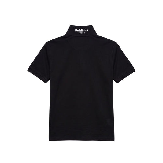 Black Cotton Men Polo