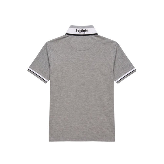 Grey Cotton Men Polo