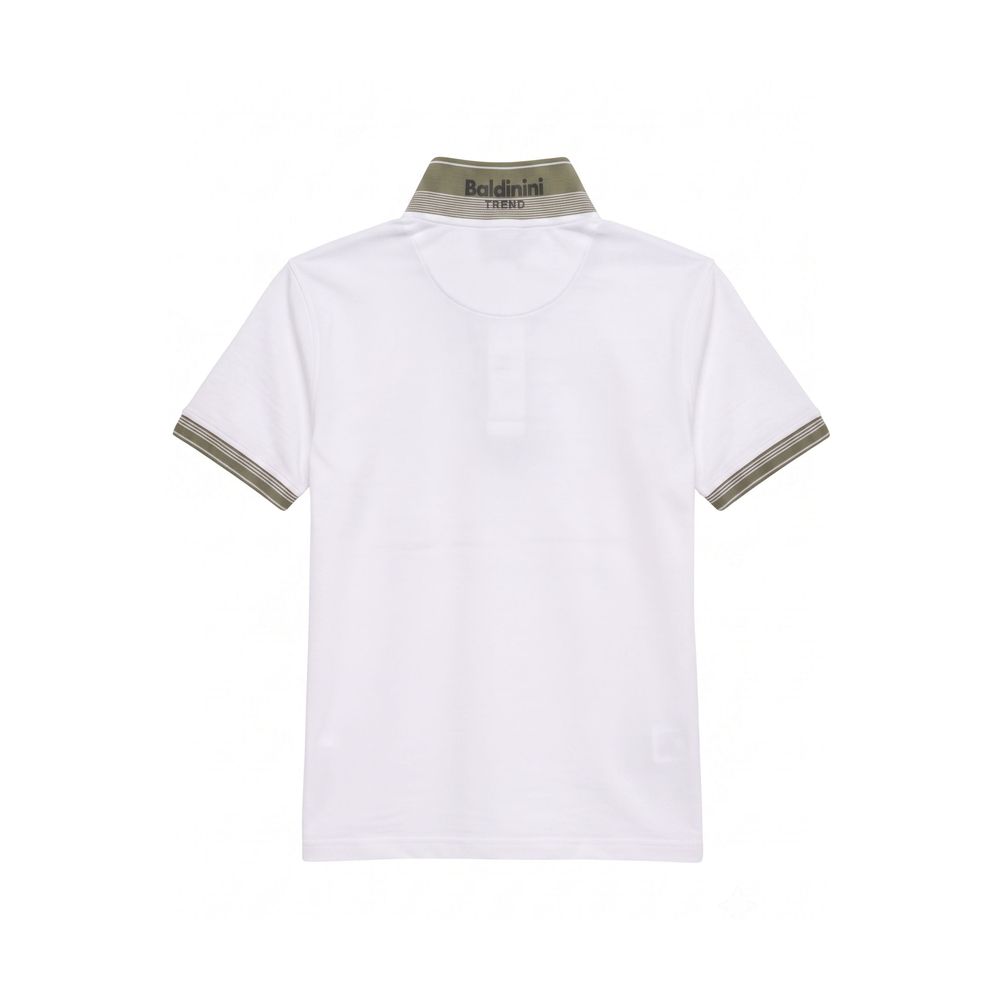White Cotton Men Polo-Shirt