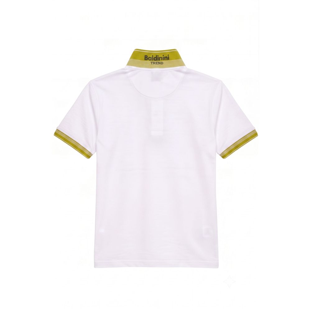 White Cotton Men Polo-Shirt