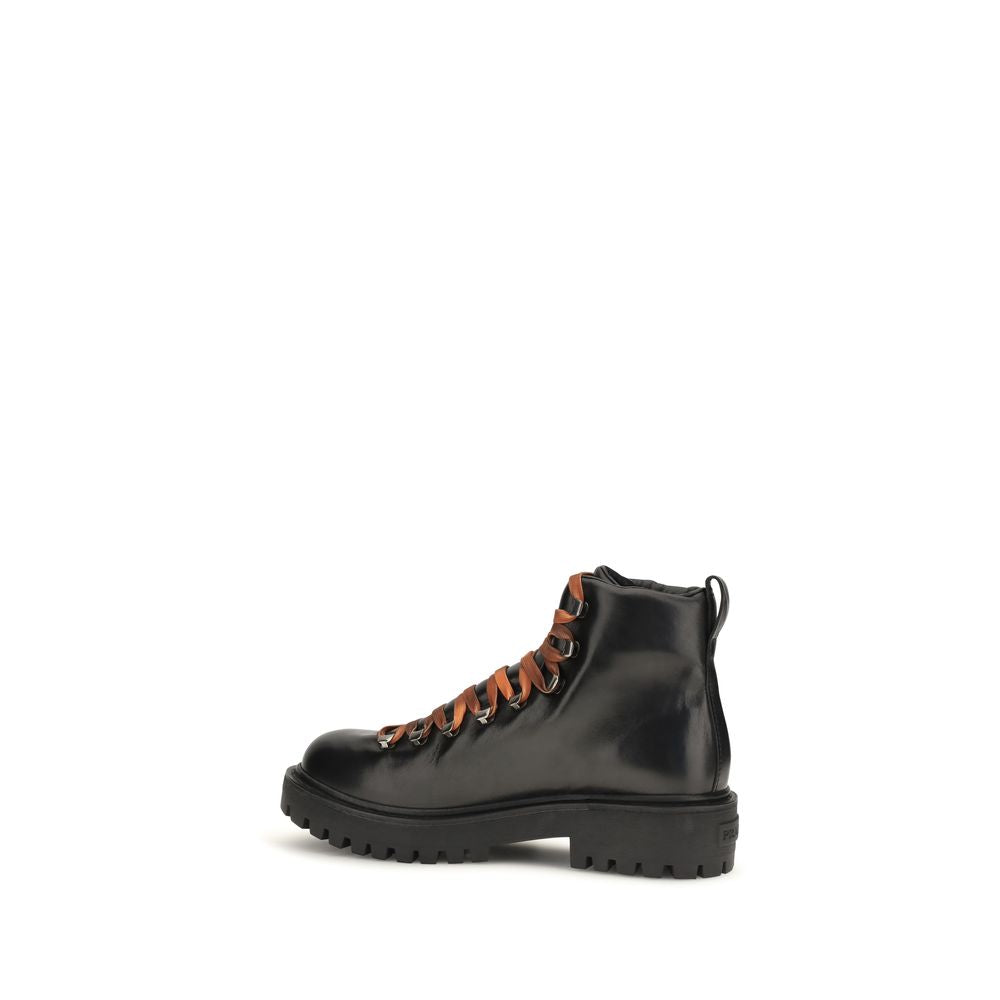 Black Calf Leather Bos Taurus Lace-Up Boots