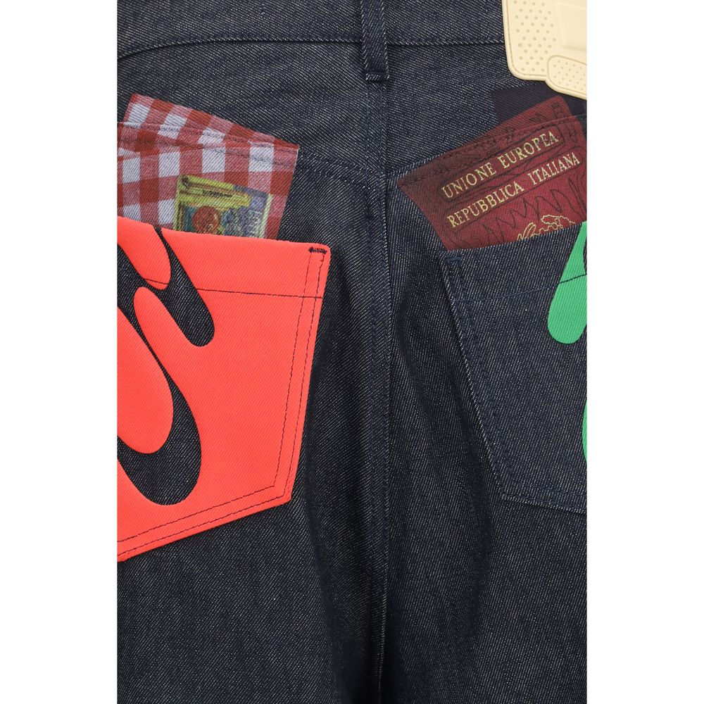 Blue Cotton Relaxed Fit Jeans