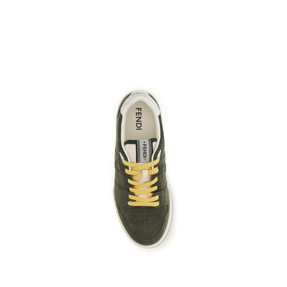 Bicolor Suede Leather Low Top Sneakers