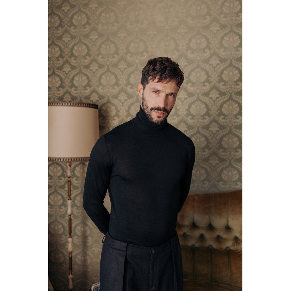 Black Wool Casual Pants