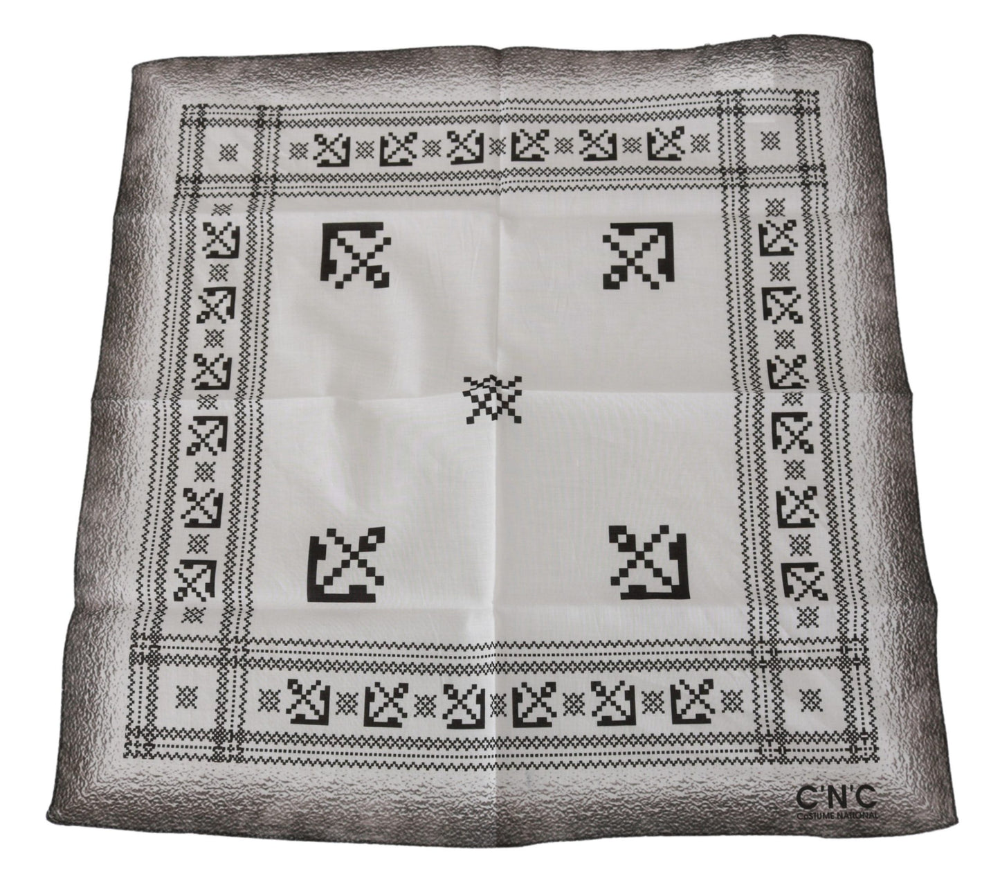 White Printed Bandana Cotton Scarf