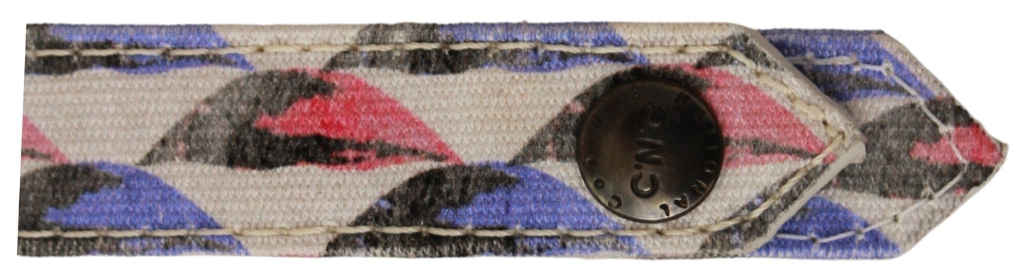 White Ring Branded Textile Keychain
