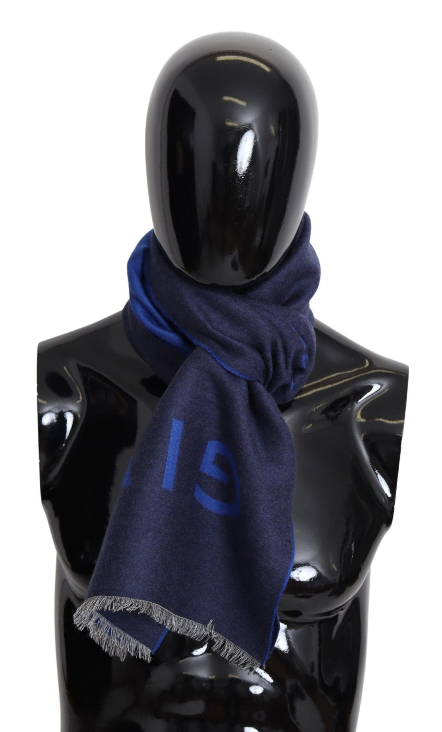 Blue Wool Unisex Winter Warm Scarf Wrap Shawl