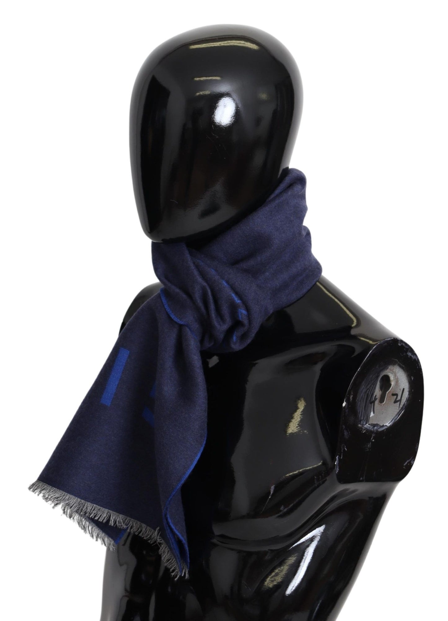 Blue Wool Unisex Winter Warm Scarf Wrap Shawl