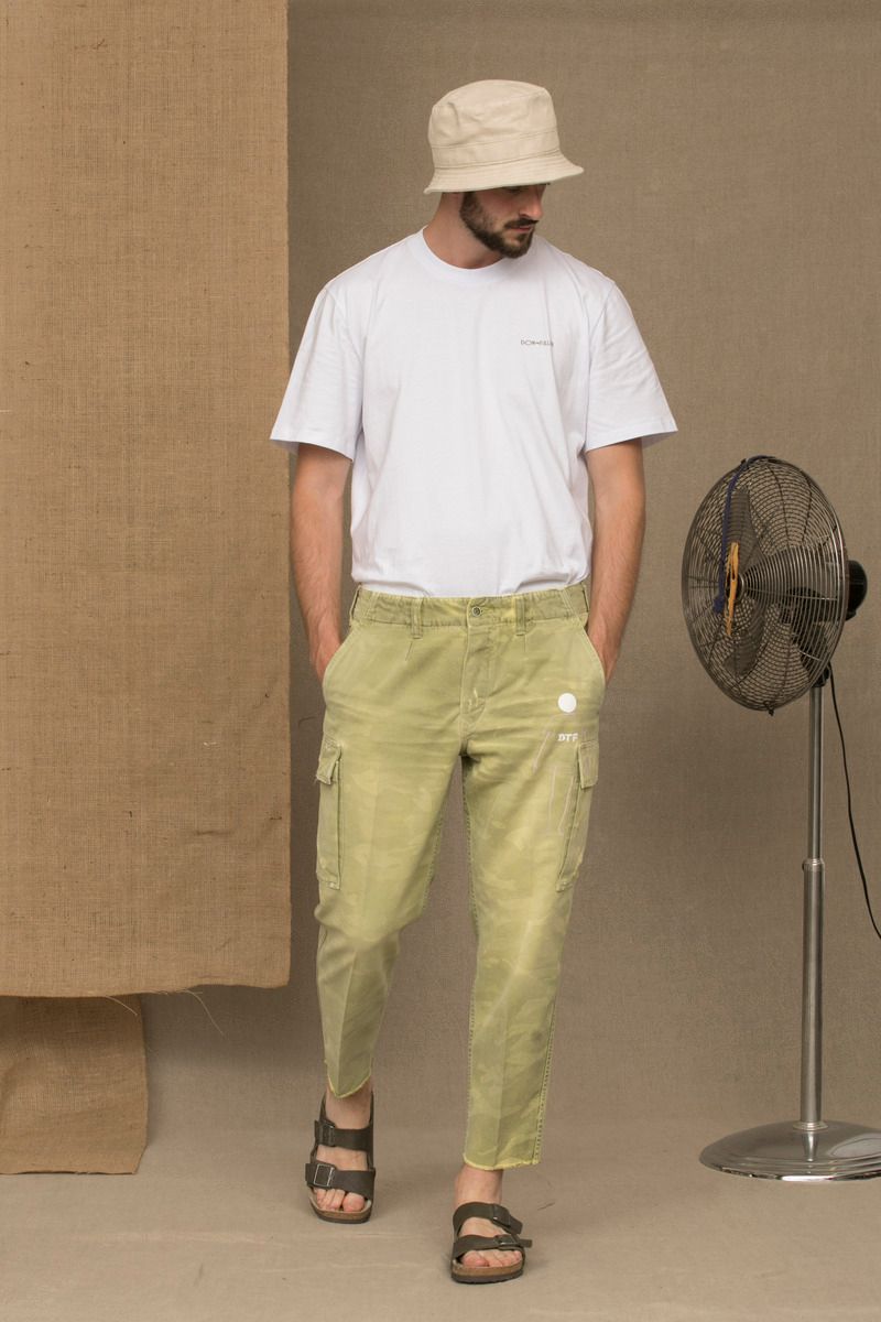 Military Green Cotton Men Jeans