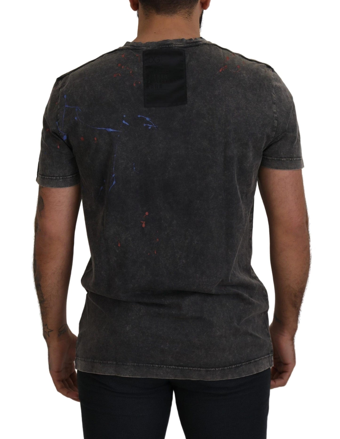 Gray Discolored Effect DG Logo T-shirt