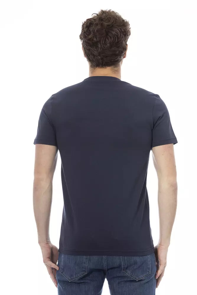 Blue Cotton Men's T-Shirt