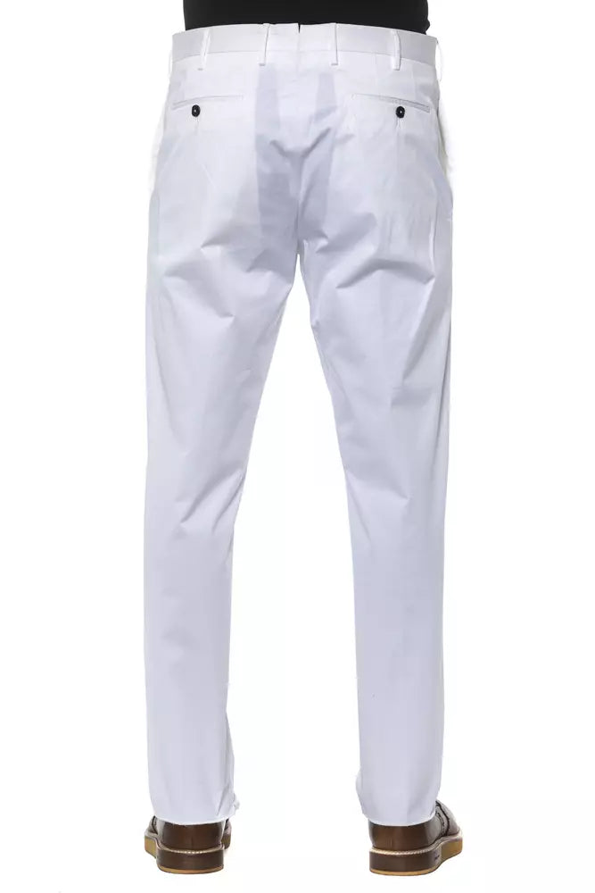 White Cotton Men Trousers