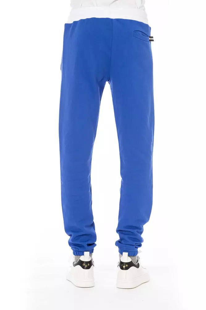 Blue Cotton Men Sport Pant
