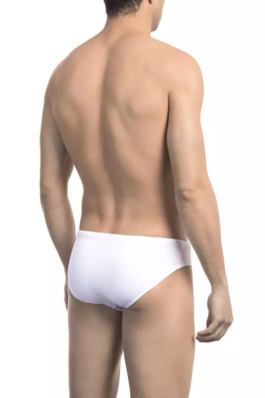 White Polyamide Men's Swimwear
