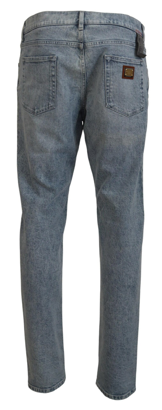 Blue Wash Slim Fit Cotton Denim Jeans