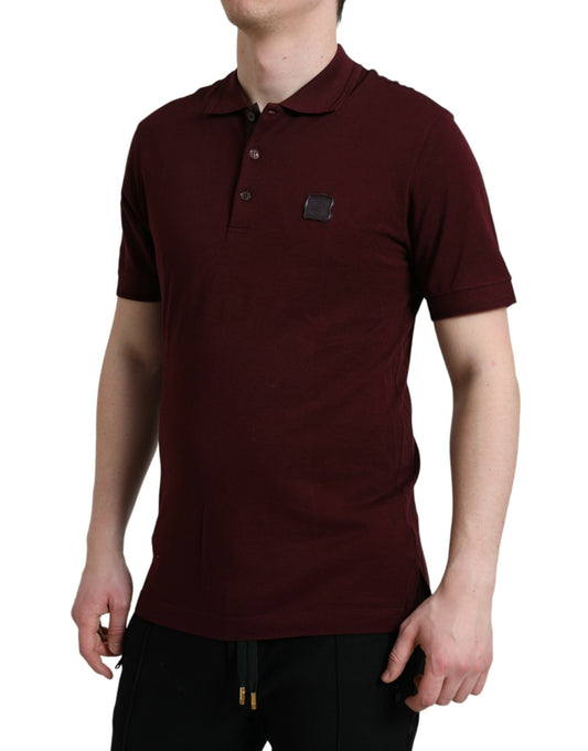 Maroon Collared Short Sleeves Polo T-shirt