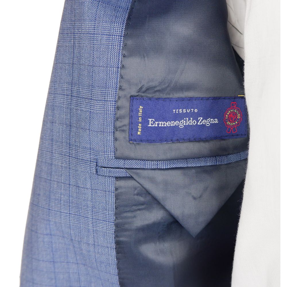 Blue Wool Men Suit Jacket Trouser Combo