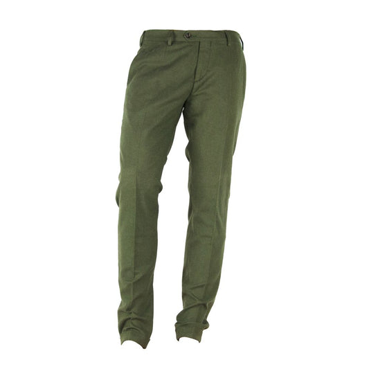 Green Cotton Men Pant