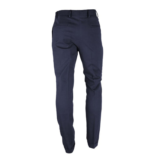 Blue Wool Men Trousers