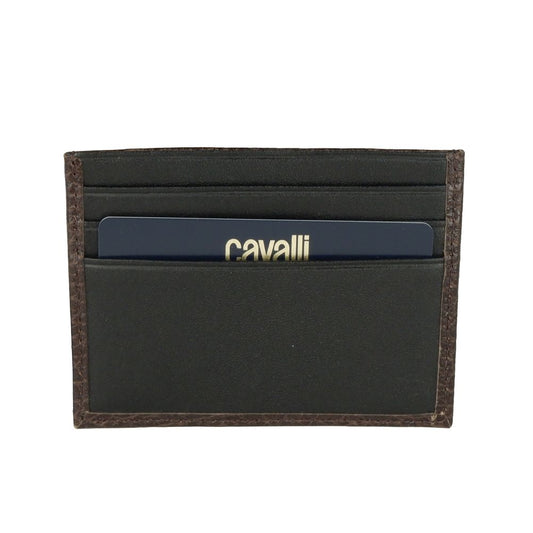 Brown Calfskin Men Card Holder