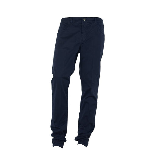 Blue Cotton Men's Trouser