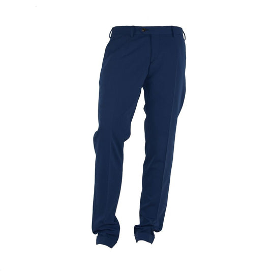 Blue Polyester Men's Trouser