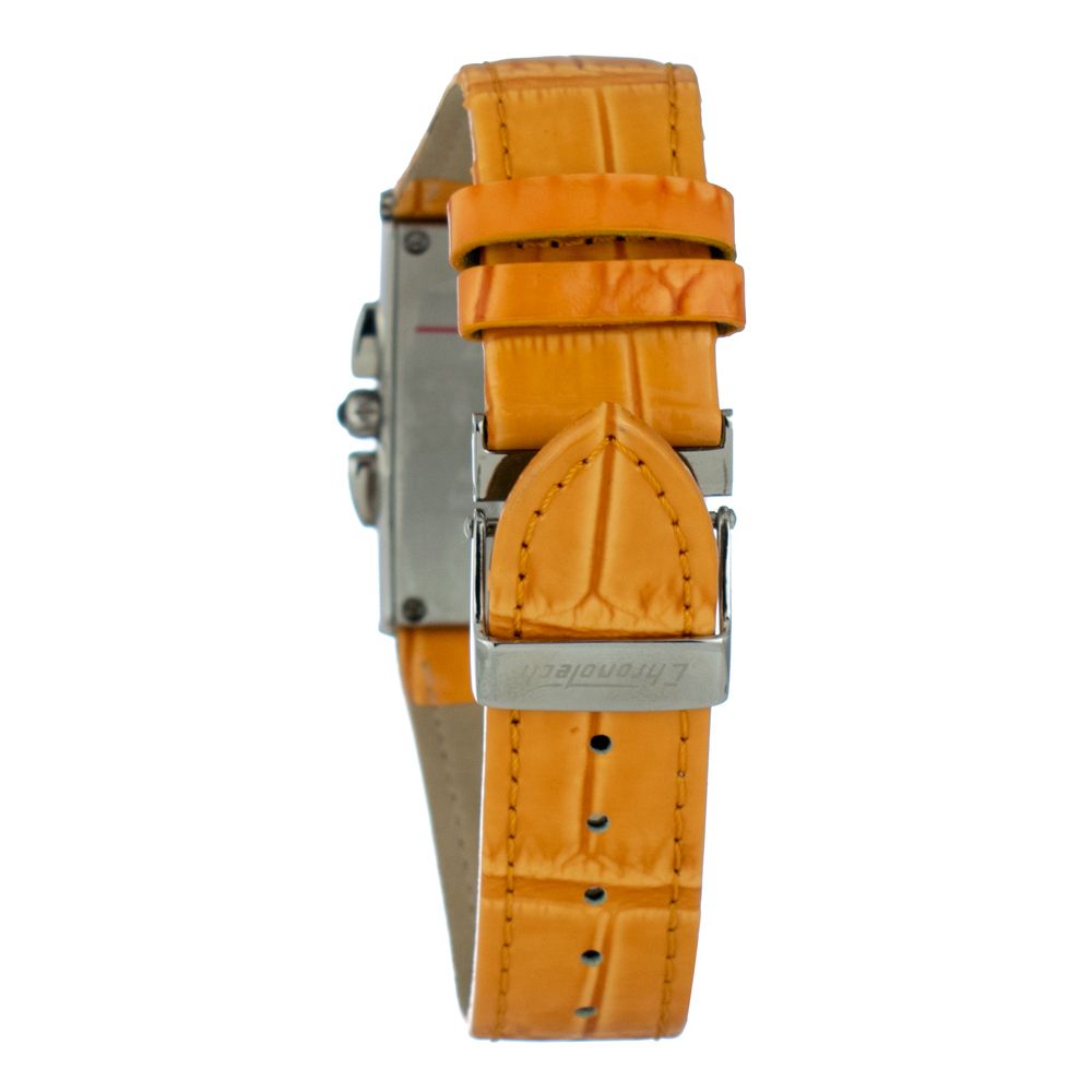 Orange Leather Dress Watch