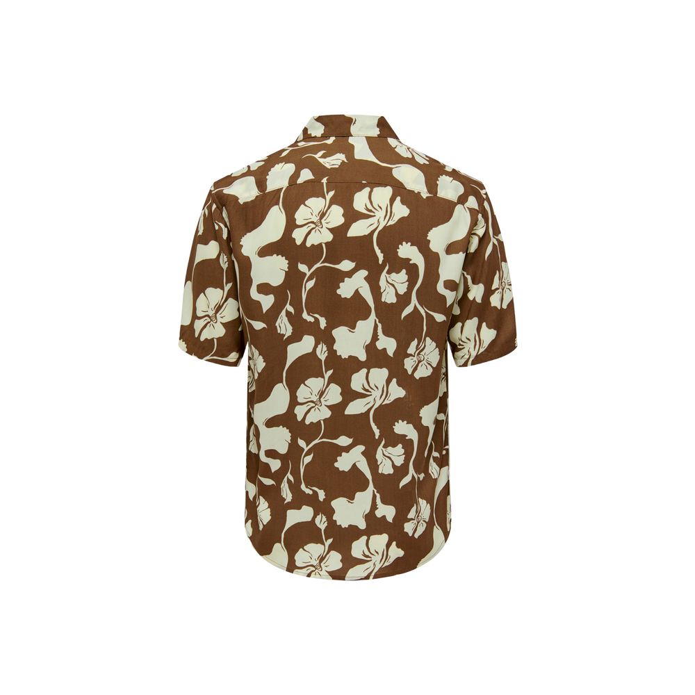 Brown Viscose Shortsleeve