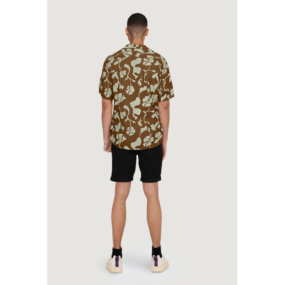 Brown Viscose Shortsleeve