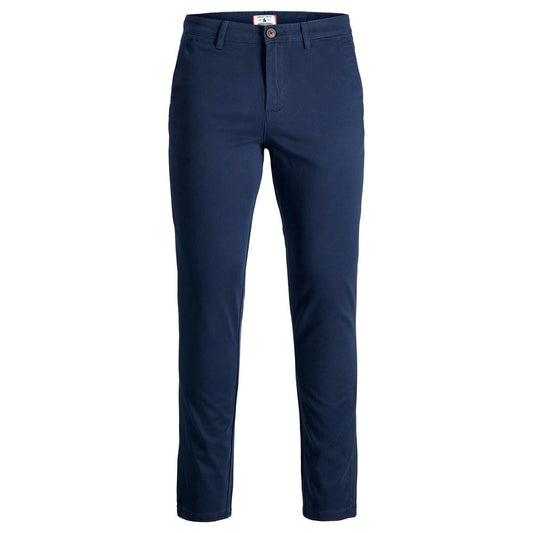 Blue Cotton Skinny Pants