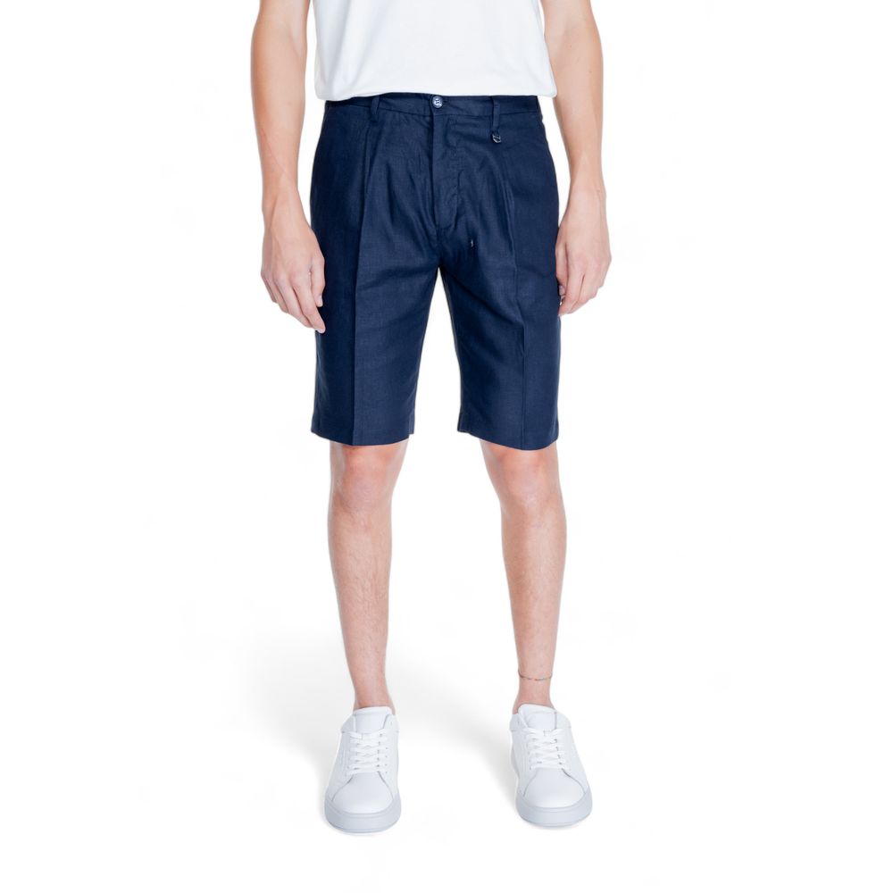 Blue Linen Bermuda
