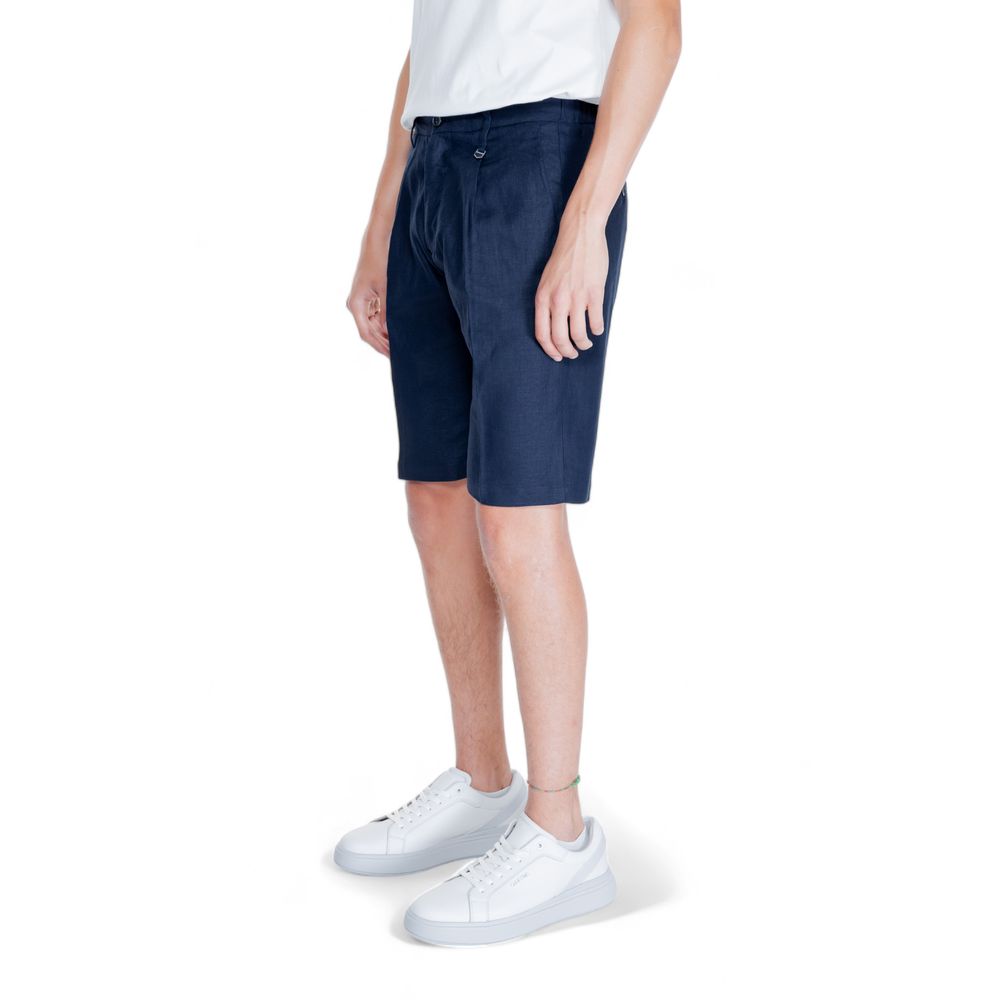 Blue Linen Bermuda