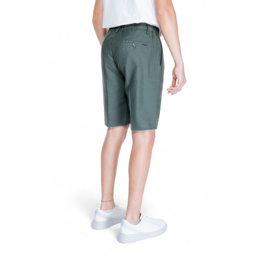 Green Linen Bermuda