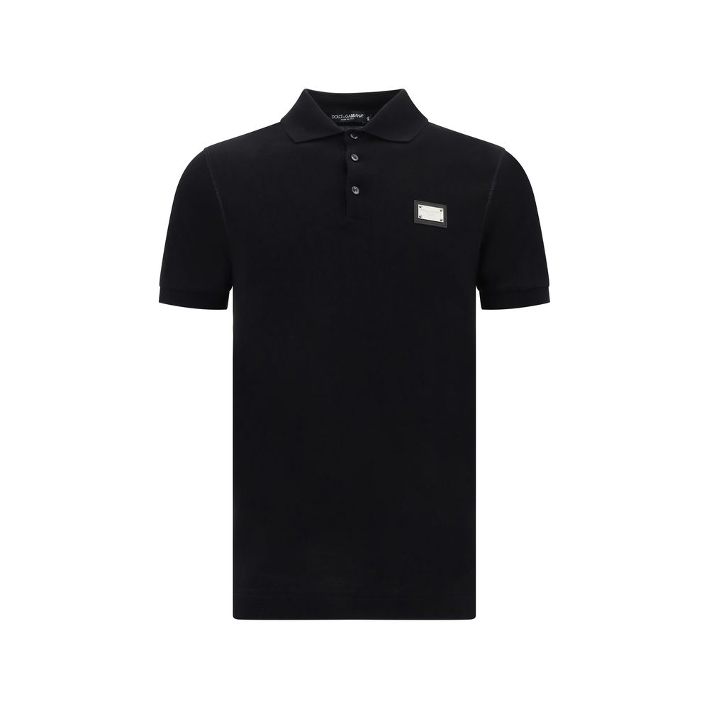 Black Cotton Polo Shirt