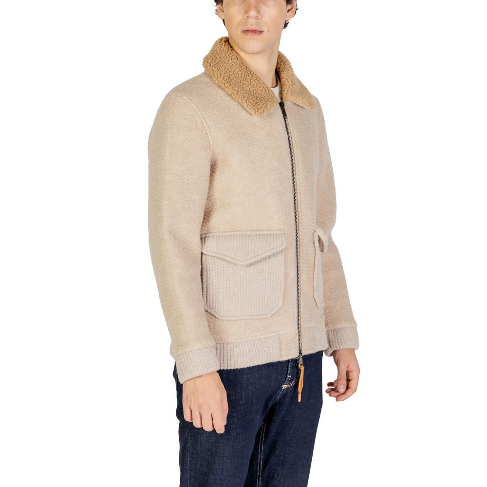 Beige Polyester Jackets & Coat