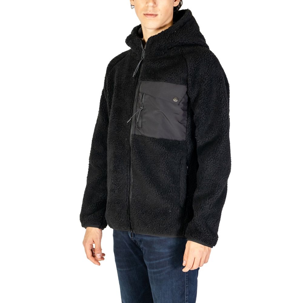 Black Polyester Jackets & Coat