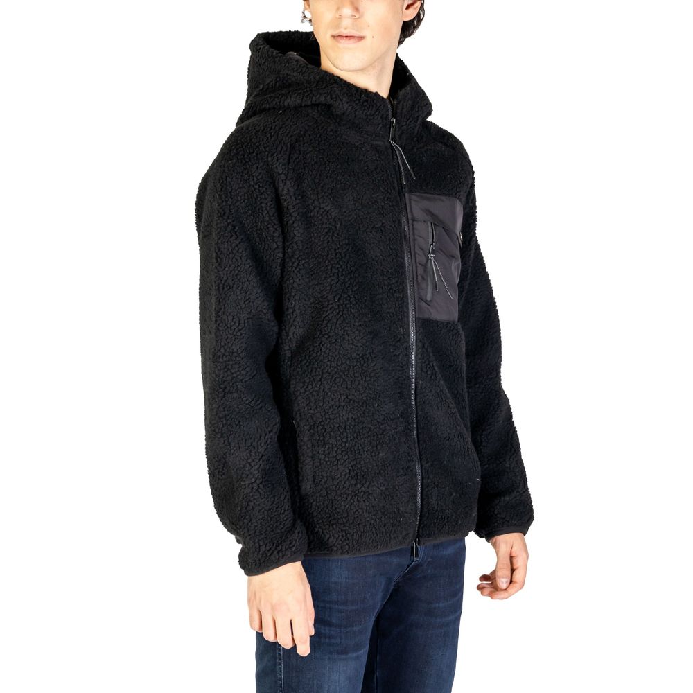 Black Polyester Jackets & Coat