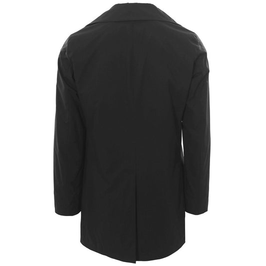 Black Recycled Polyester Men Trench Coat