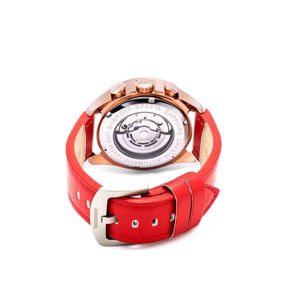 Red Leather Dress Watch