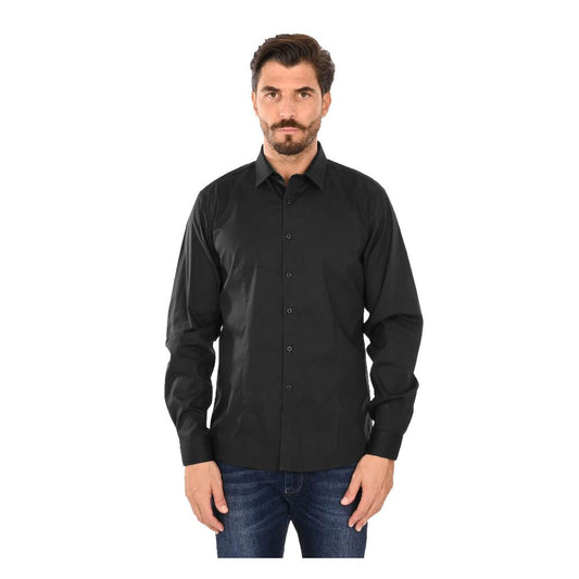 Black Cotton Men's Dress Shirt