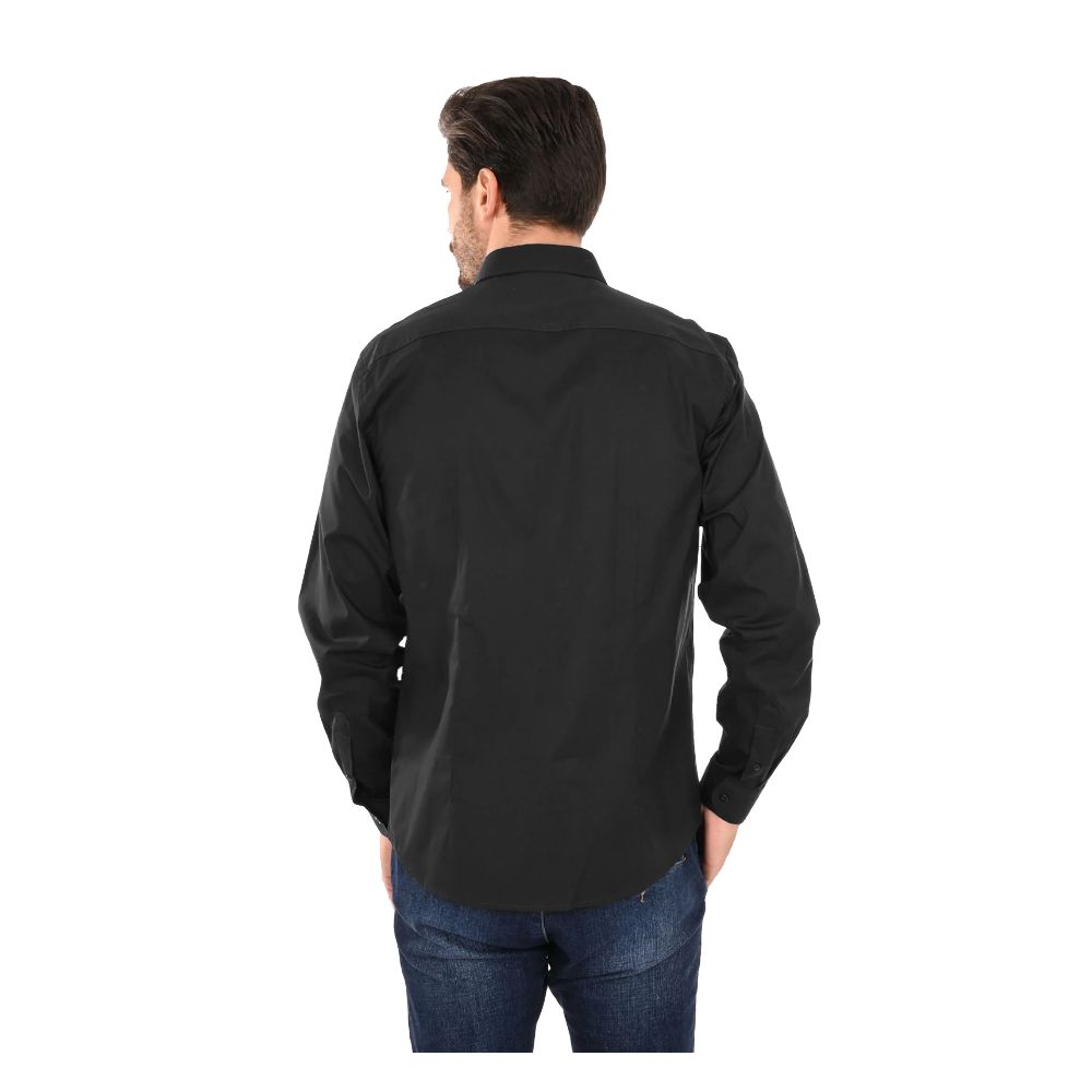Black Cotton Men's Dress Shirt