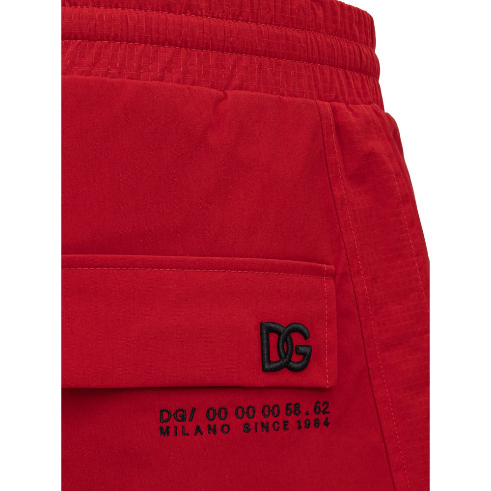 Red Polyamide Pant