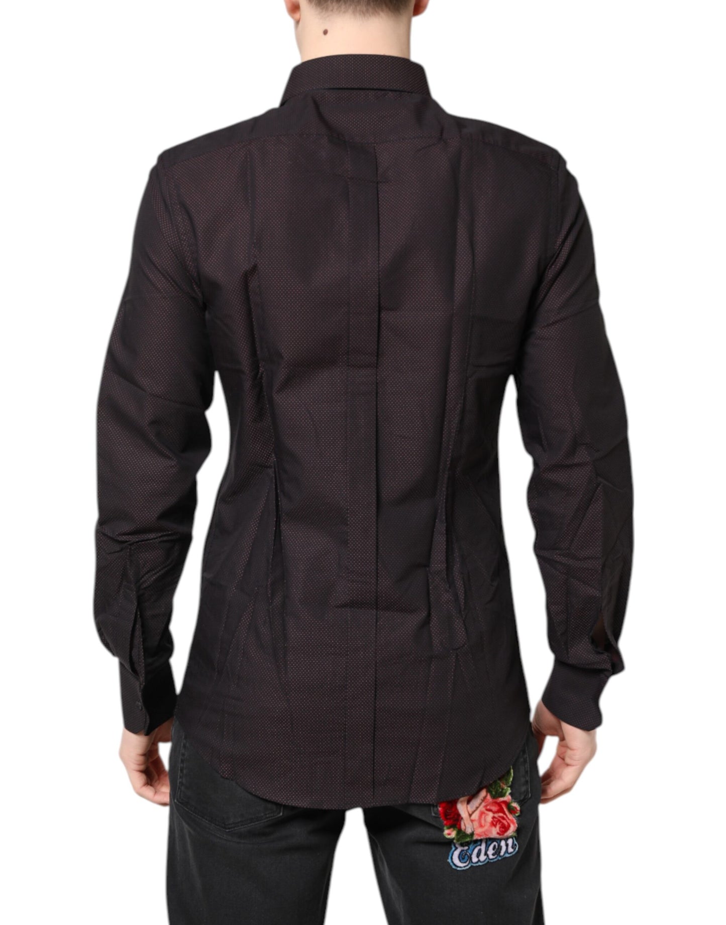 Maroon Jacquard Cotton GOLD Men Dress Shirt