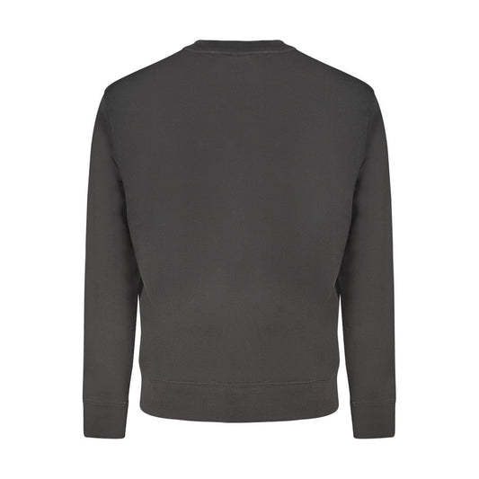 Black Cotton Men Sweatshirt