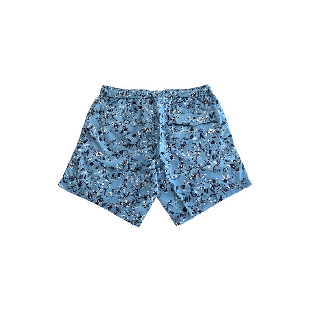 Light Blue Polyester Men Swim Short