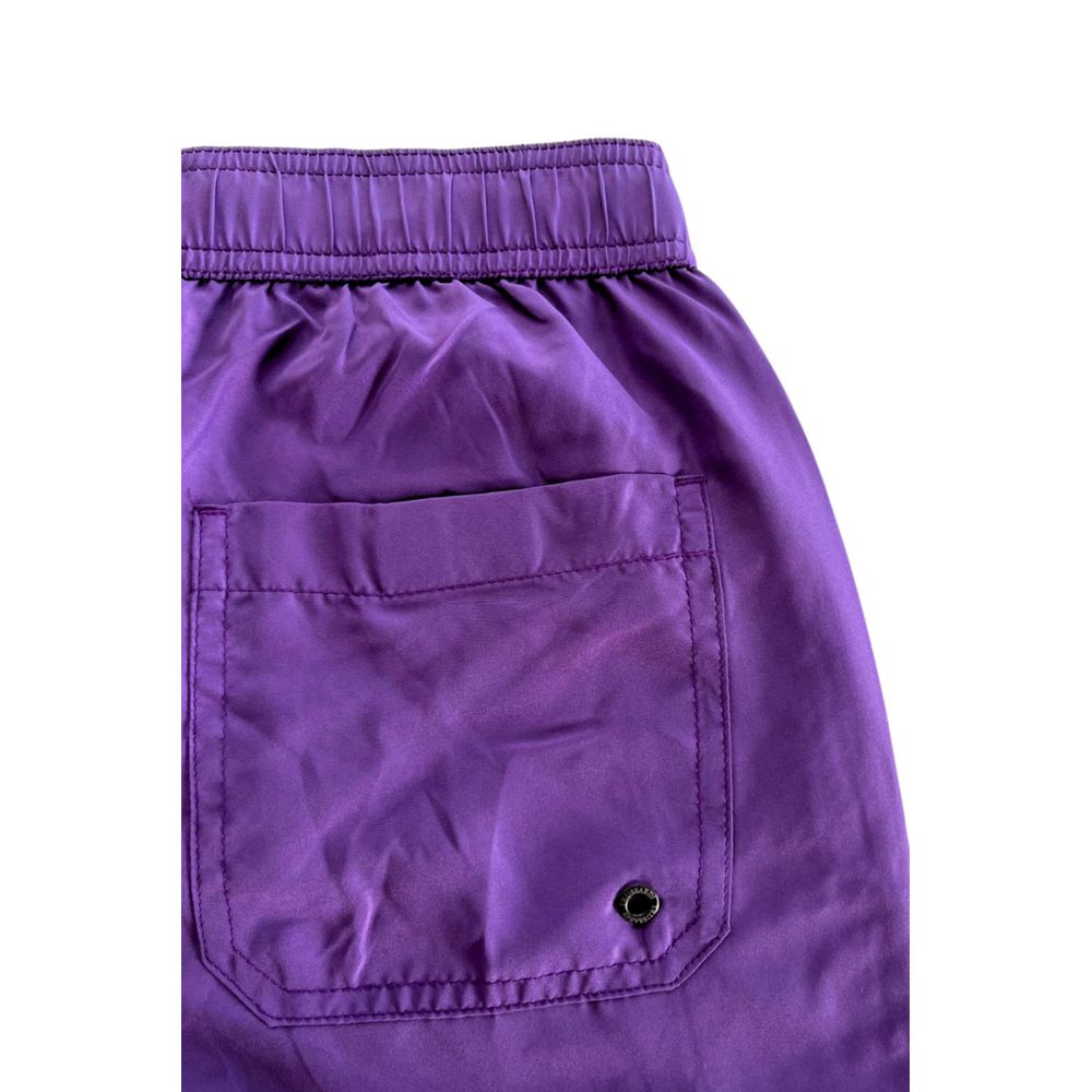 Purple Polyester Men Swim Short