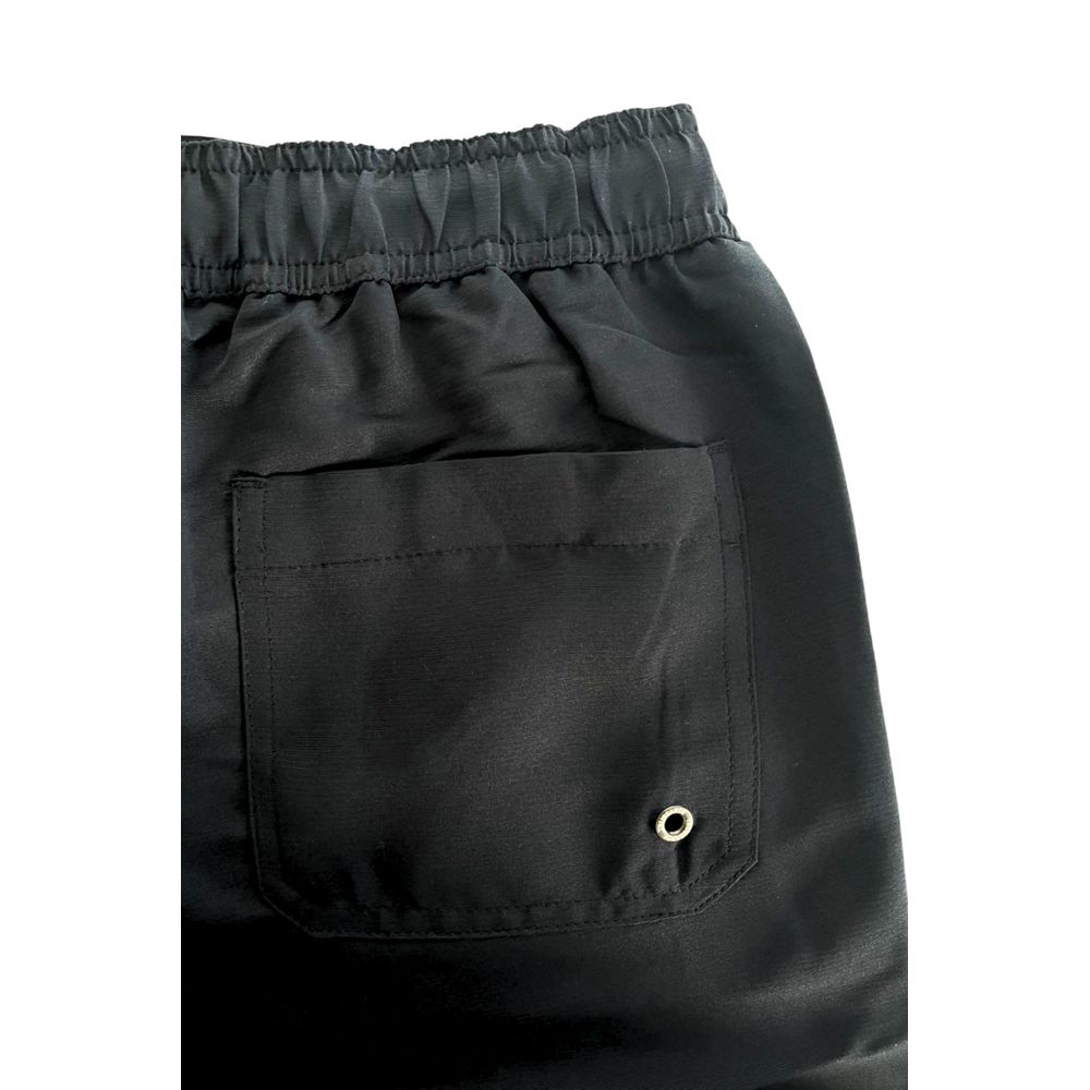 "Black Polyester Men Swim Shorts"